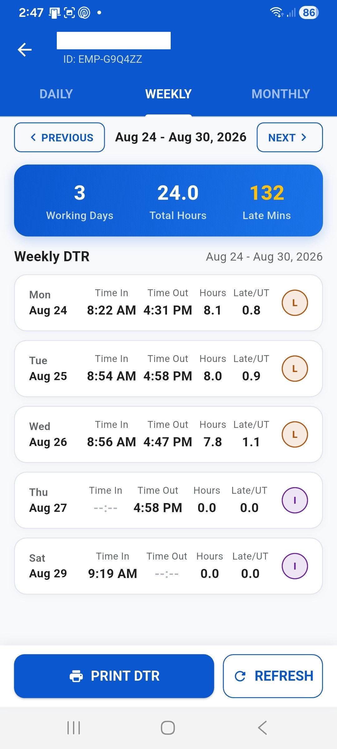 NDSOR Workforce Roster View